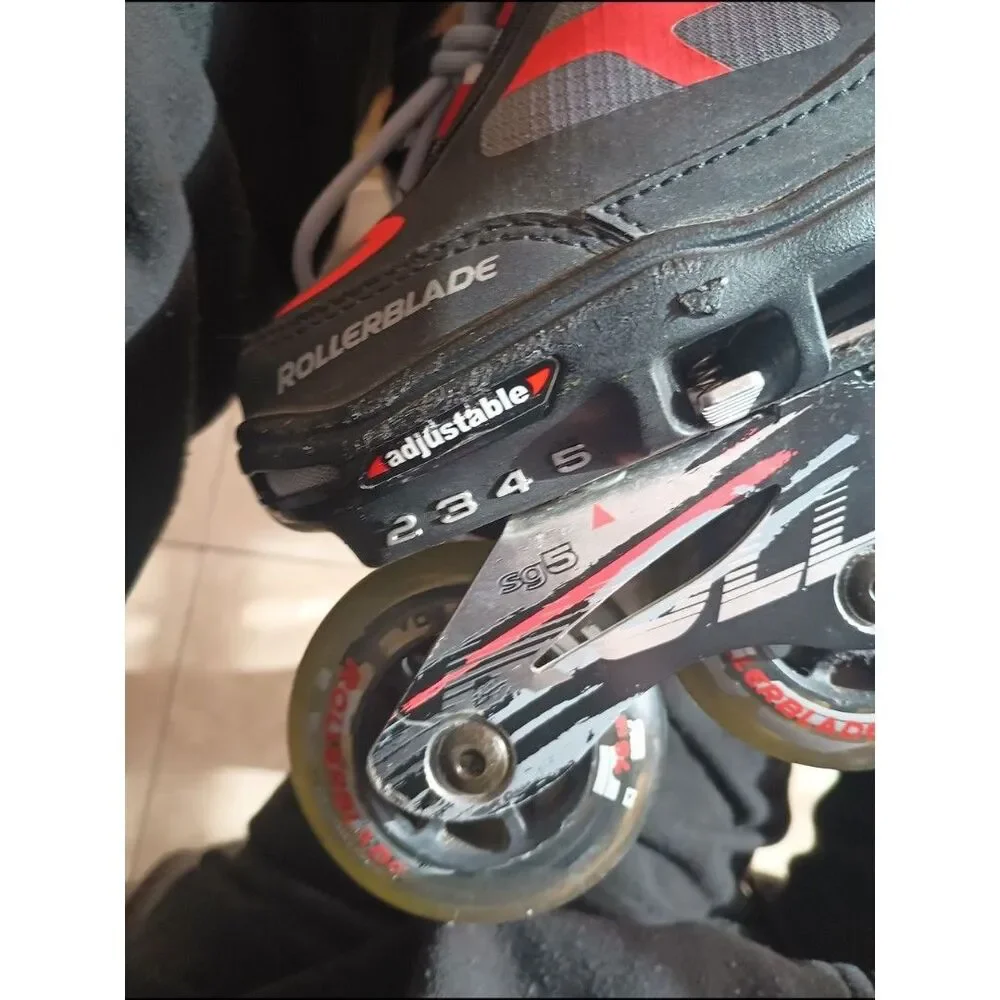 Kids' Gray and Red Adjustable Inline Skates